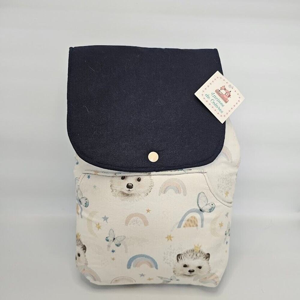 NWT Handmade Hedgehog Toddler Backpack w/Adjustable Strap Child Kinder Blue NEW